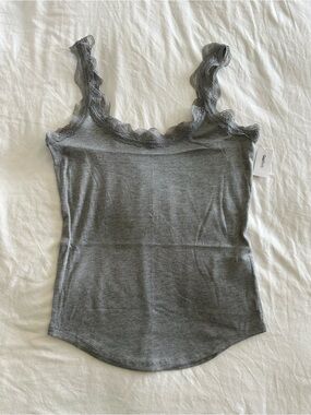 NWT GapBody Mini Rib Lace PJ Tank Top | Size Small